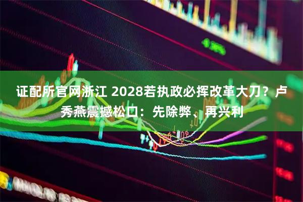 证配所官网浙江 2028若执政必挥改革大刀？卢秀燕震撼松口：先除弊、再兴利